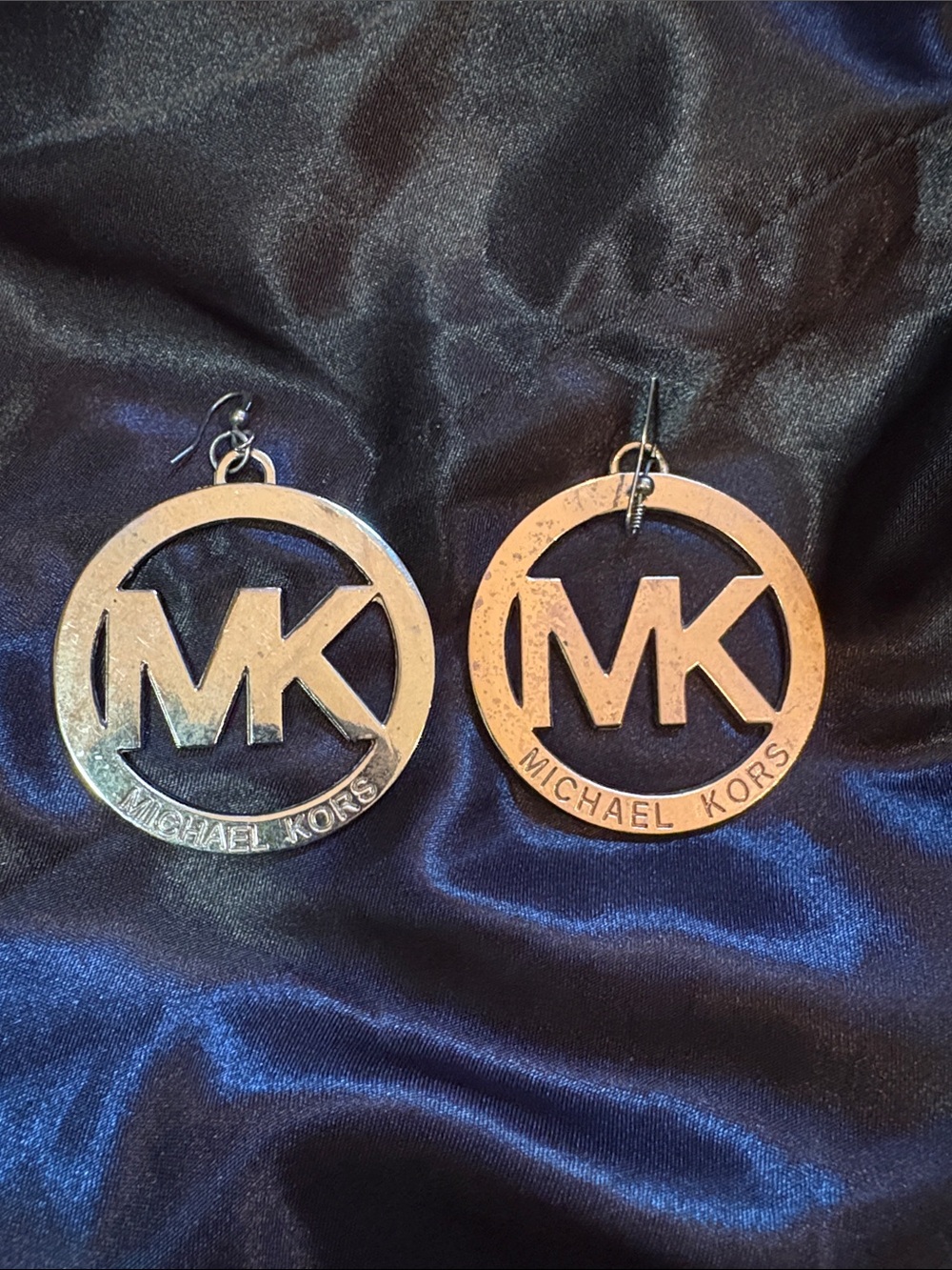 Michael Kors Gold and Silver (2 pair) MK Logo Drop Earrings